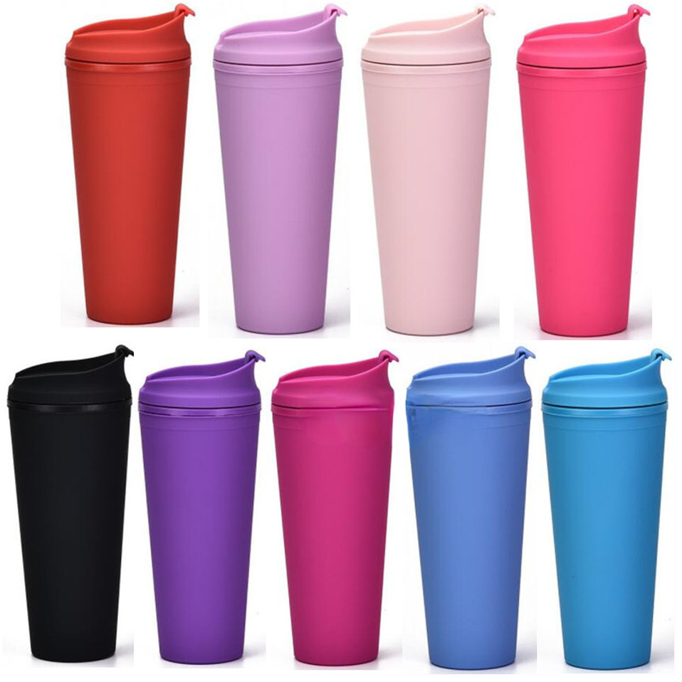 

22oz Acrylic Tumblers With Seal Lids Straws Double Wall Insulated Cups Matte Coffee Drinking Sippy Water Bottle sxmy31