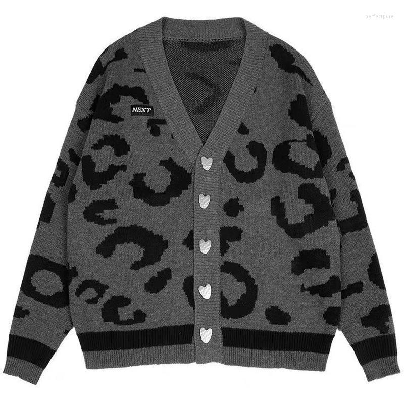 

Women's Knits & Tees Fashion Gray Leopard Print Loose Knitted Sweater Women Cardigan Large Coat Female Metal Punk Perf22, Sky blue