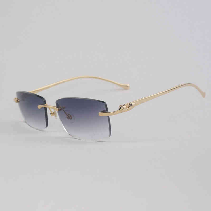 

Vintage Rimless Sunglasses Leopard Gafas Retro Shades Men Goggles for Driving Clear Glasses Frame for Reading Eyewear 166