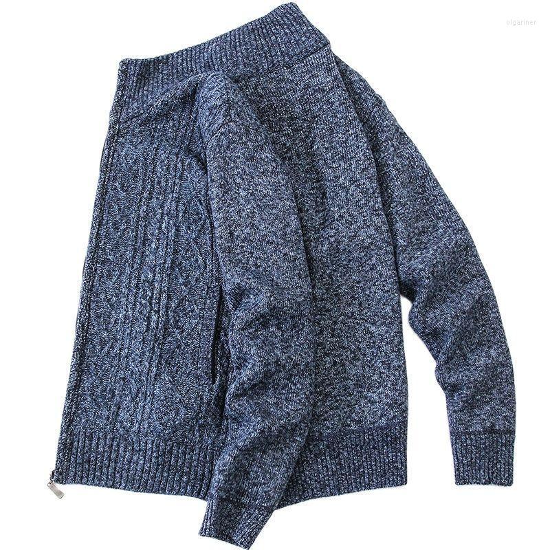 

Men's Sweaters Cardigan Men Sweater Autumn Winter Fleece Jackets Zipper Knitted Coat Casual Knitwear Warm Sweatercoat MaleMen's Olga22, Blue
