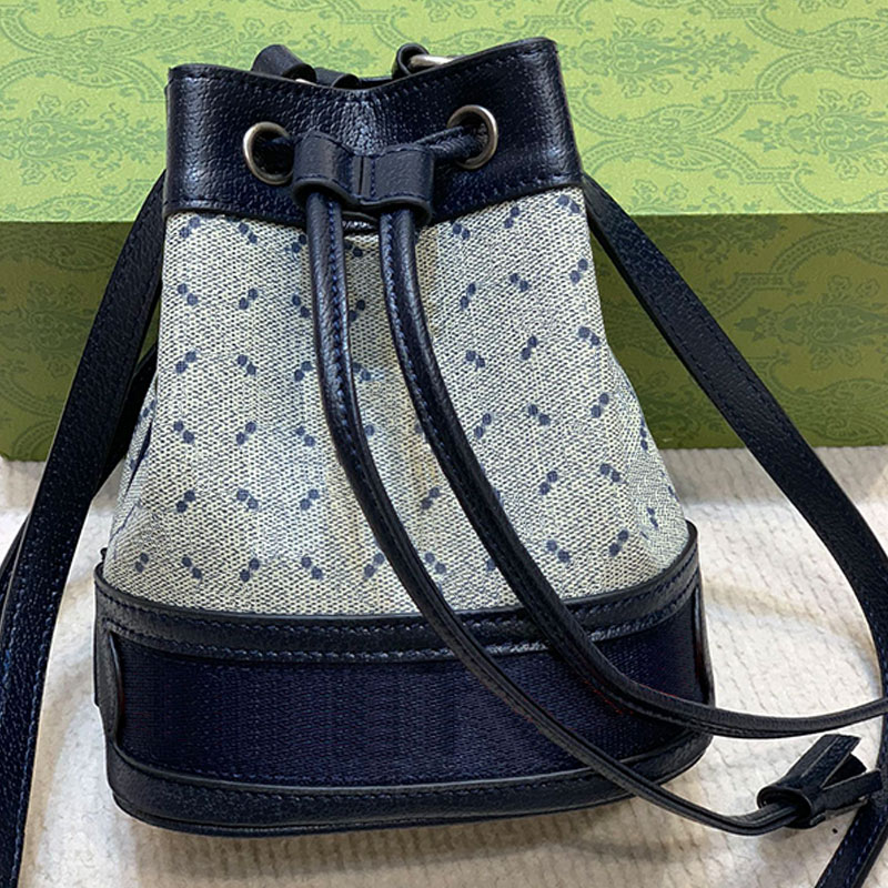 

Ophidia Bucket Crossbody Bag Top Quality Handbags Purse Drawstring Shoulder Bags Canvas Leather Blue Red Ribbon Fashion Letters Women Tote Wallets