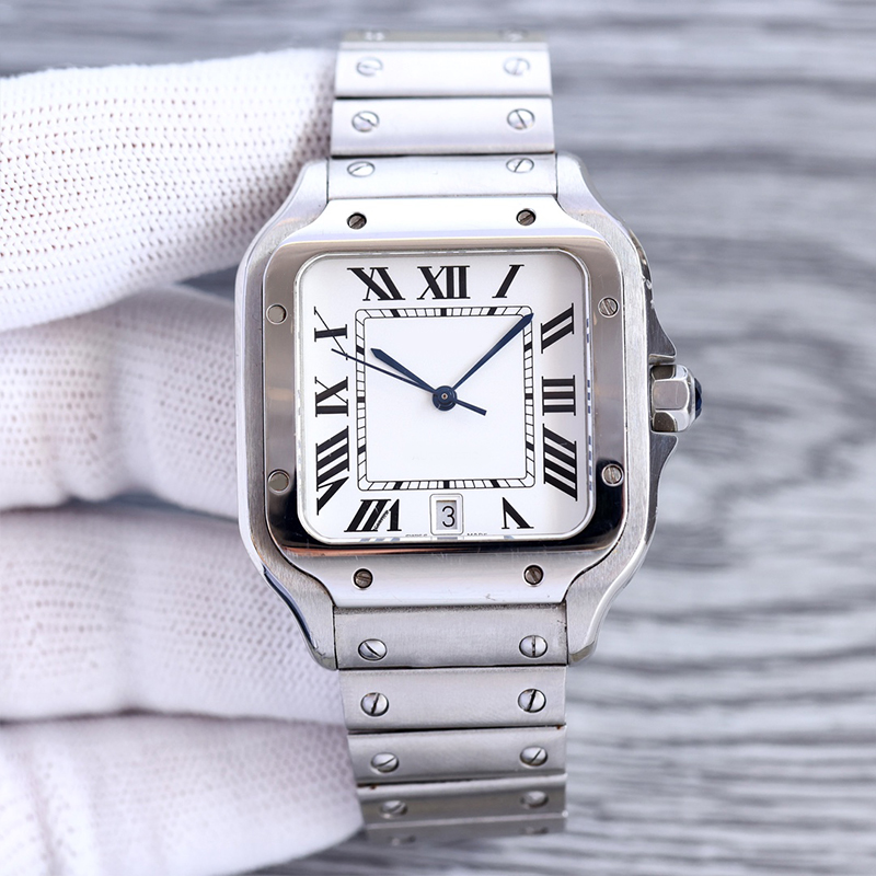 

designer Square Mens Watches 39.8mm Stainless Steel Mechanical Watches high-quality Case Bracelet Luxury Watch Male Wristwatches Montre De Luxe watche factory gift, 13