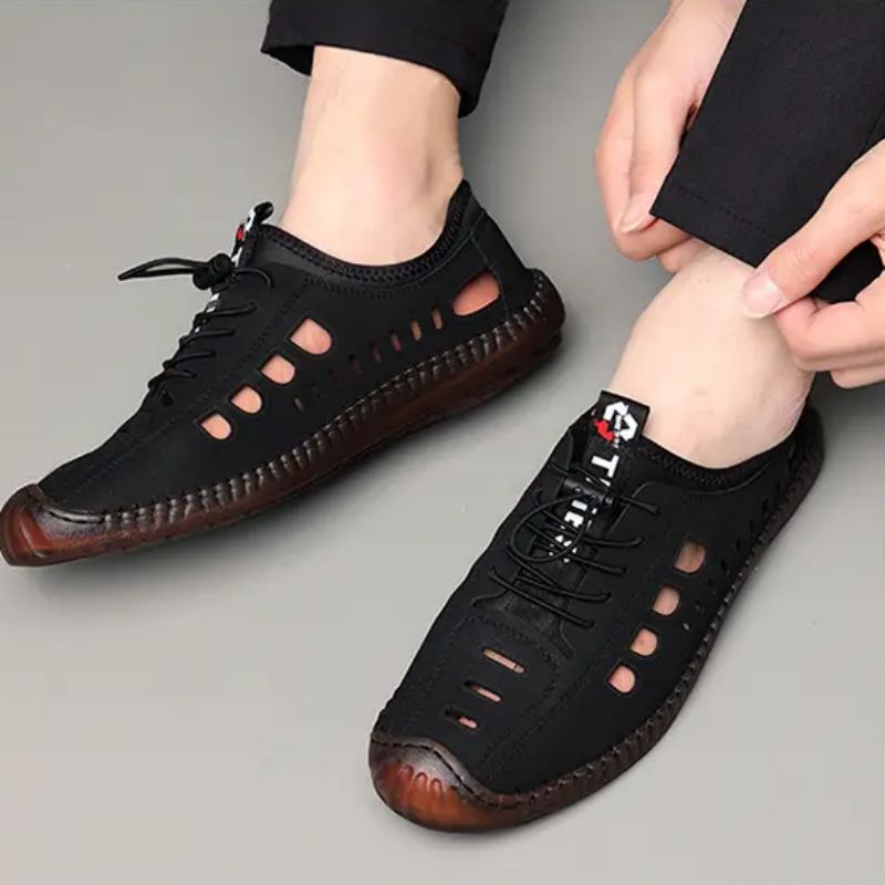 Chaussures décontractées de haute qualité en cuir PU pour hommes, couleur unie, faites à la main en ligne, confortables, respirantes, antidérapan