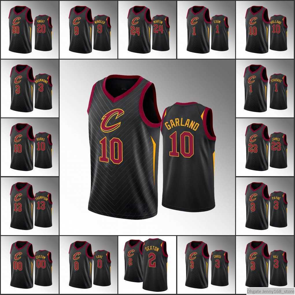 

Screen Print Men Youth Women Collin Sexton Andre Drummond Kevin Love Darius Garland Statement Black Custom 75th Diamond Jersey