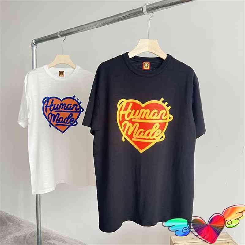 

Human Made Rip-Stop T-shirt 2022ss Men Women High Quality Multicolor Heart Tee Slightly Oversize topsT220721, Blue