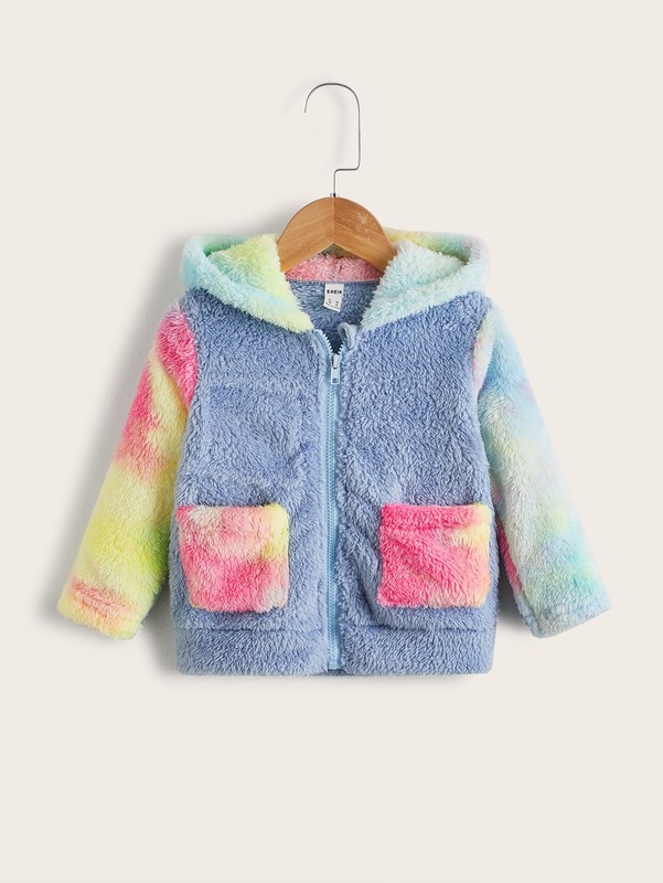 

Toddler Boys Tie Dye Zipper Hooded Teddy Jacket SHE, Multicolor