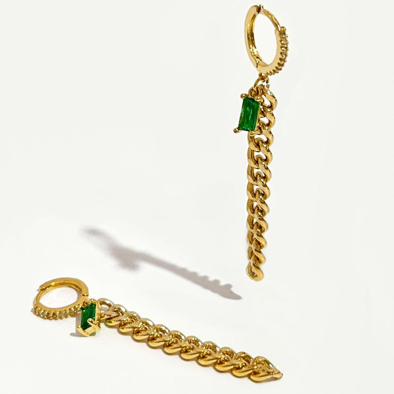 

Dangle & Chandelier Peri'sbox Trendy Long Link Chain Drop Earring With Cubic Zirconia For Women Vintage Tassel Earrings Jewelry Accessor