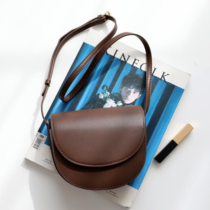 

Evening Bags 2022 Semicircle Retro Cowhide Shoulder Messenger Leather Mini Small Female, Grey