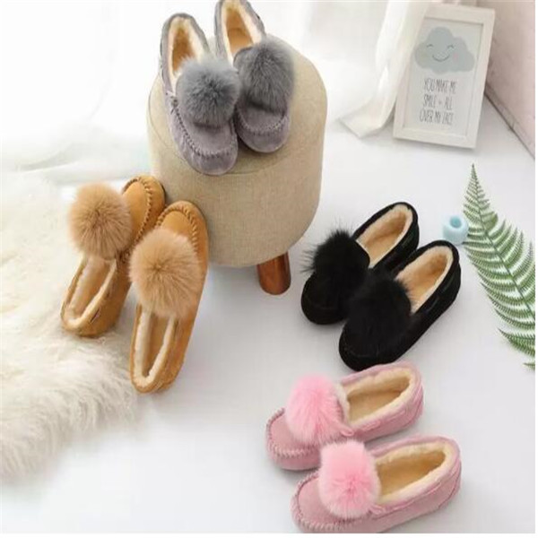 

2022 Top women Cashmere boots low winter Warm shoes Flat bottom boots Real leather Pregnant non-slip snow leisure boots, Grey