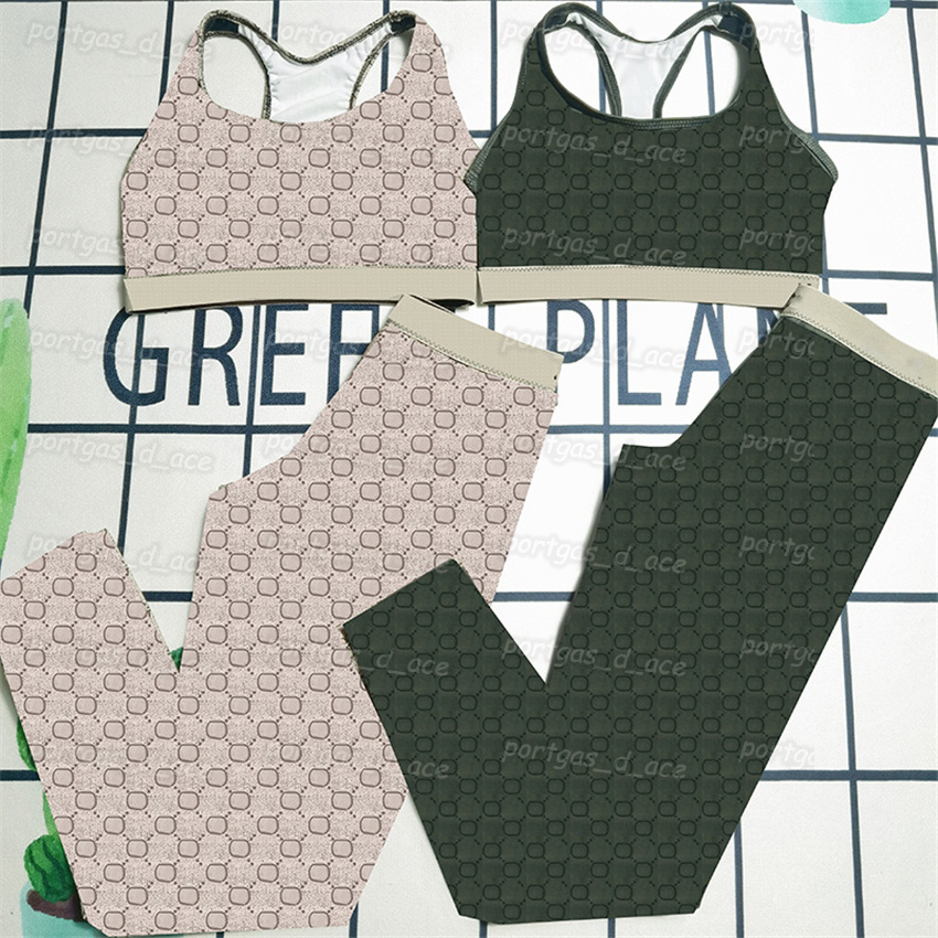 

Letters Women Tracksuits Sexy Padded Sports Gym Yoga Tanks Leggings Set High Rise Webbing Design Yoga Outfits Fashion Ladies Sportswear, Beige with label