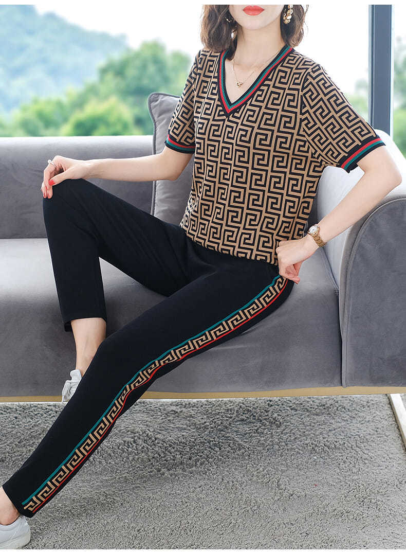 

Spring summer Women's Tracksuits Hooded Sweatshirt 2 Pcs Sports Short sleeve sportswear Joggers Suits women s clothing set Spring womens two piece sets, Logo 1