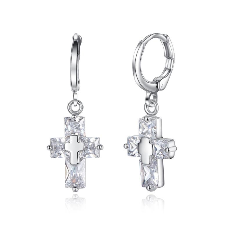 

Dangle & Chandelier Retro Creative Fashion Cross Zircon Earrings Unisex Punk Hip Hop Rock Party Anniversary Accessories Gift Wholesale