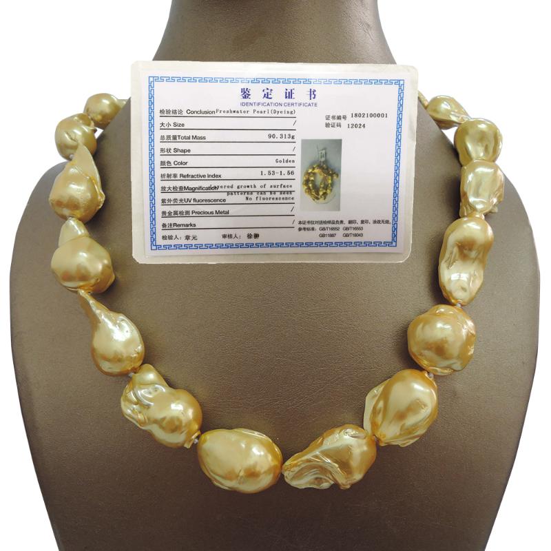 

Chains 100% FRESHWATER Baroque PEARL NECKLACE-good Quality-925 SILVER HOOK In Gold Plating