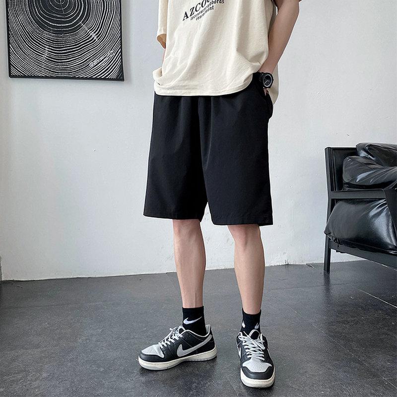 

Men's Shorts Men Casual Breathable Pants Pockets Beach Solid Color Sport Short Polyester Hand Wash Regular With Size -5XL, Blue