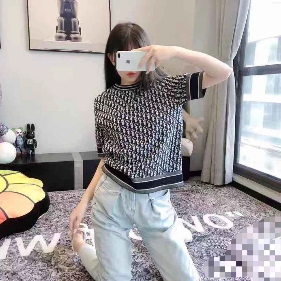 

2022 O Neck t shirt Knit White Crop Top Women Summer Brand designer Casual Shirt Basic Sexy Streetwear Ribber Black Short Sleeve Tops c, R2 high quality