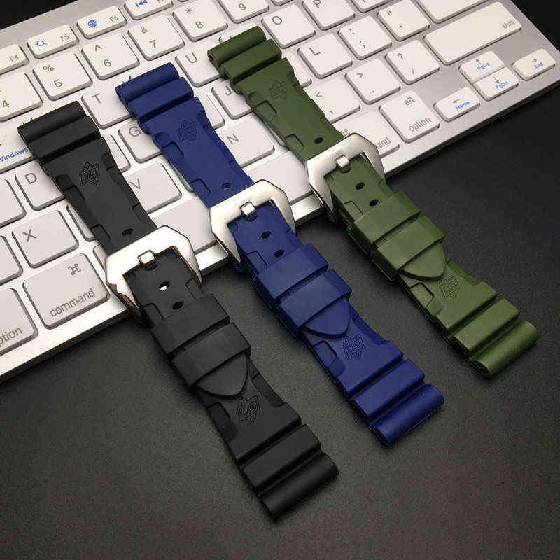 

22mm 24mm 26mm Sile Rubber band Replace For Panerai strap band Waterproof band free tools H220419