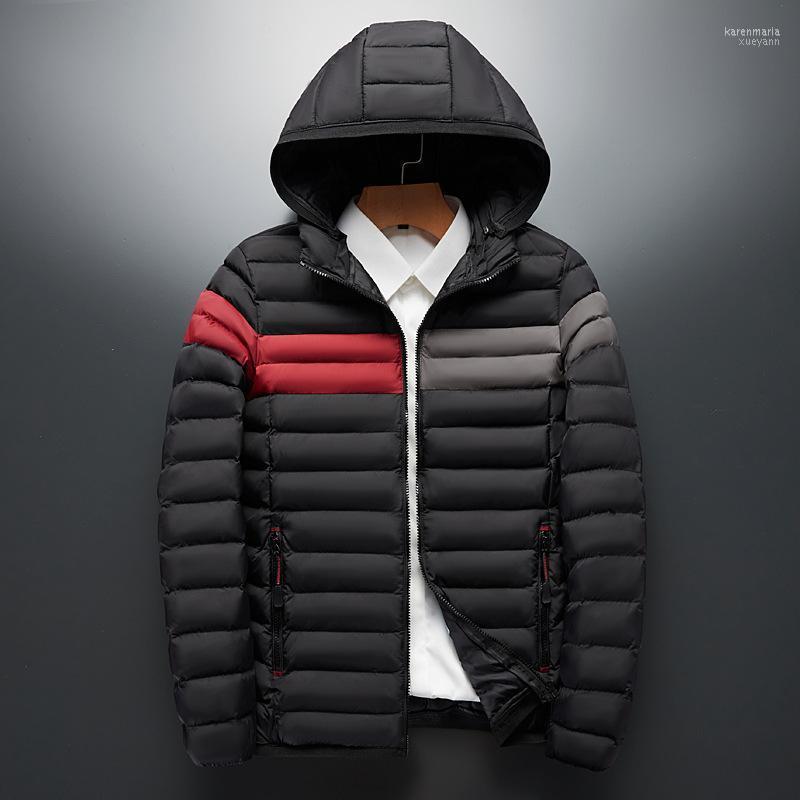 

Men's Down & Parkas European And American Cotton Color Insert Stitching Removable Hooded Men Kare22, Blue9878