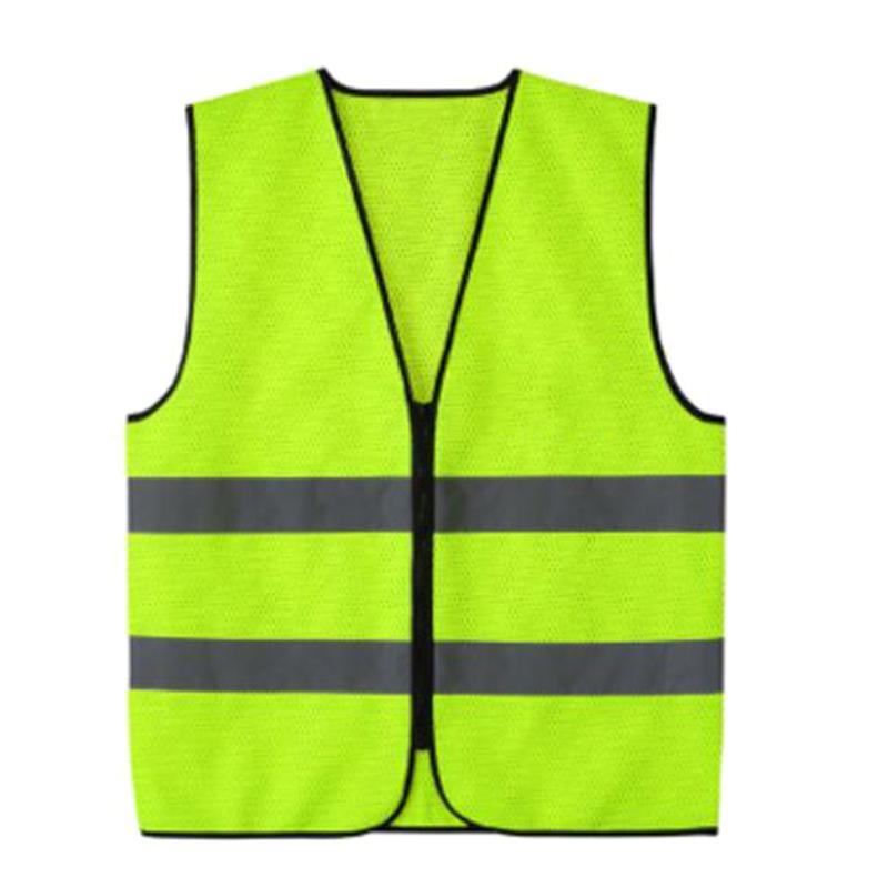 

Motorcycle Apparel 1x Visibility Zippered Safety Vest With Green / Orange Reflective Stripes