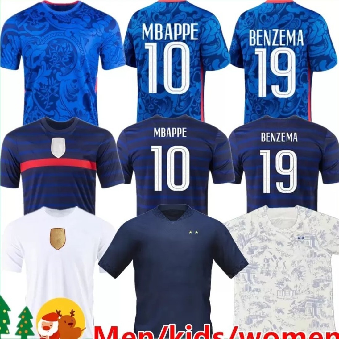

French club Full Sets 2022 BENZEMA MBAPPE GRIEZMANN soccer jersey 2023 World POGBA cup GIROUD KANTE Maillot de foot equipe Maillots kids kit women Men football shirt, World away+patch1