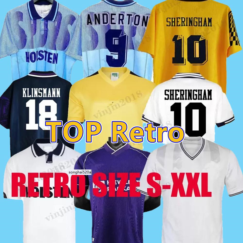 

1982 1990 1991 1992 1994 1998 1999 Tottenham Retro BALE soccer jersey spurs Klinsmann GASCOIGNE ANDERTON SHERINGHAM 91 92 94 95 classic Vint, 91 94 third