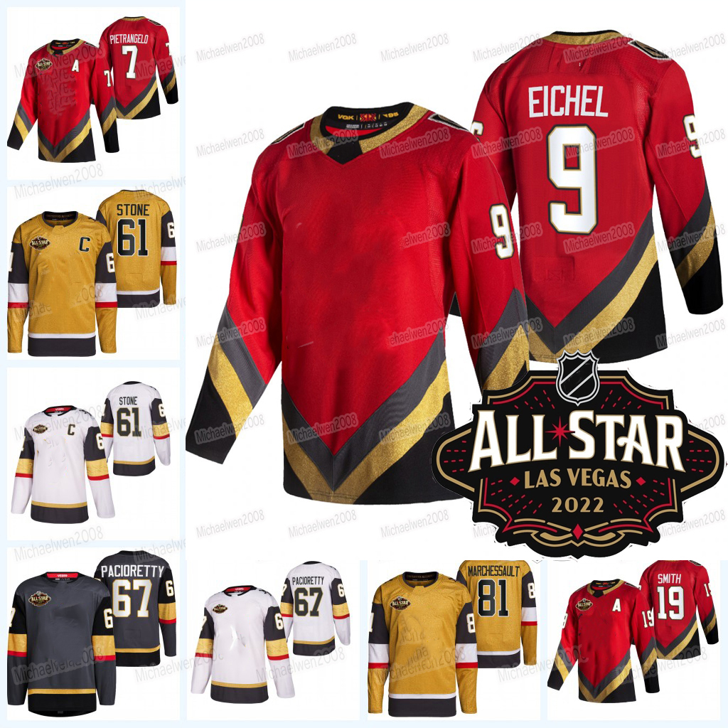 

Jack Eichel 2022 All Star Golden Knights Jersey Mark Stone Alex Pietrangelo Robin Lehner Max Pacioretty William Karlsson Marchessault Nolan Patrick Reilly Smith, Women