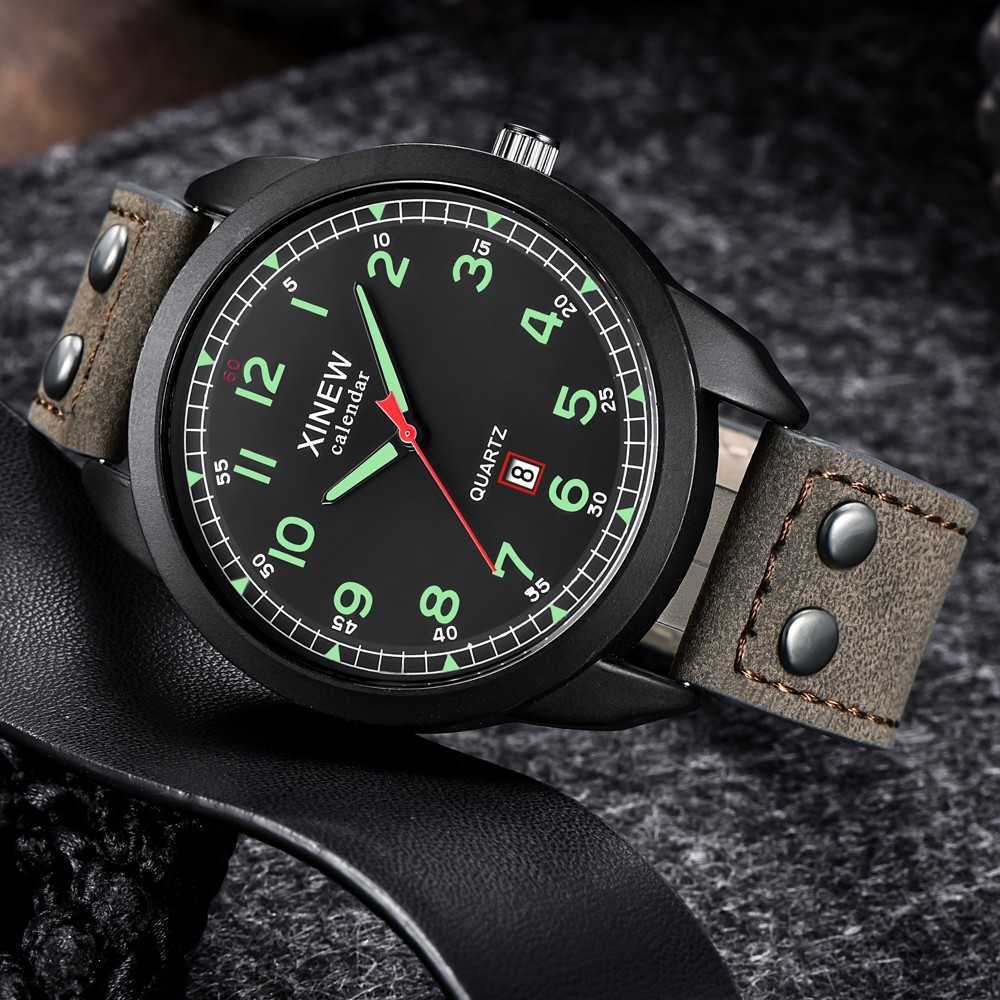 

Quartz Watch Arabic Numerals Round Dial Leather Strap for Men 2022 Latest Design Wristwatch Drop Ship