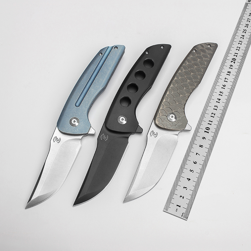 

New Barker Custom Hokkaido Flipper Folding Knife M390 Blade TC4 Titanium Handle Outdoor Camping Hunting Sharp Pocket Fruit Knives Tactical EDC Survive Tools