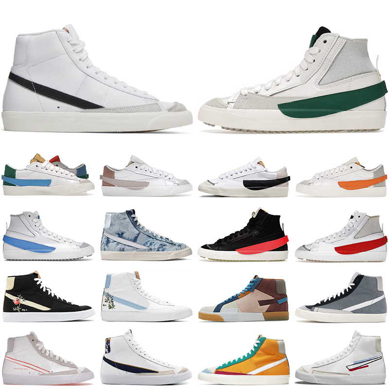 

blazer mid 77 vintage low men women casual shoes Black White Sunflower Cool Grey Pomegranate Indigo Lilac mens trainers platform sneakers, 13