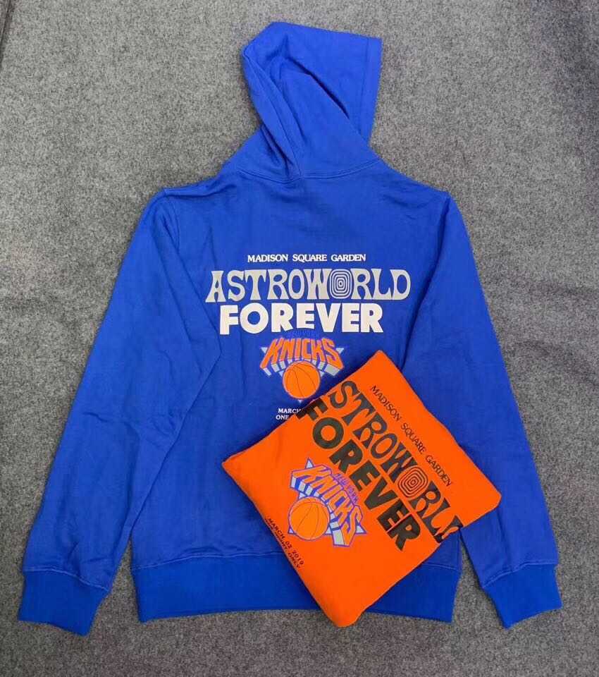 

Scott MSG astroworld Travis men' and women' loose Terry Knicks Hoodie, Orange-red