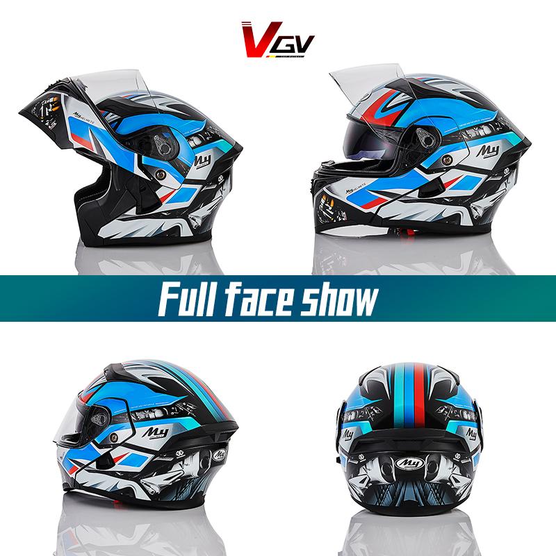 

Motorcycle Helmets Capacete Casco DOT Approved Safety Modular Flip Helmet Sailboat Racing Dual Lens Inside Mask, Auburn