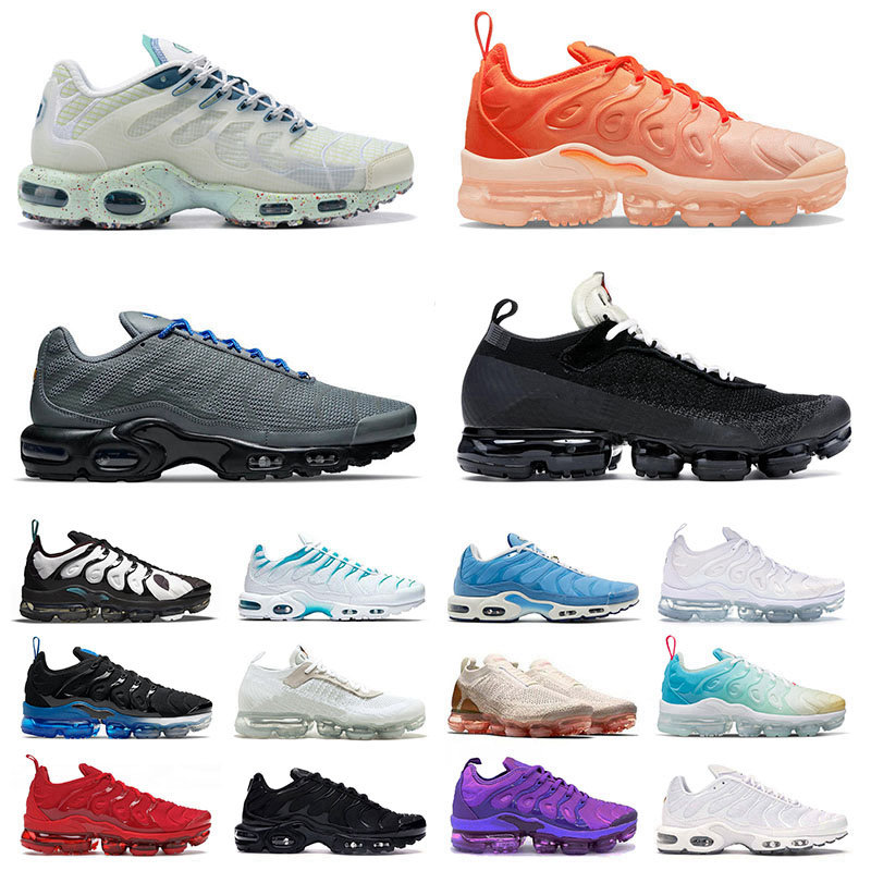 

Plus Tn Mens Womens Designer Running Shoes Big Size Us 13 Terrascape Reflective Black Golden Fly Knit Flynit Sports Sneakers Trainers Eur 36-47, 36-47 black white