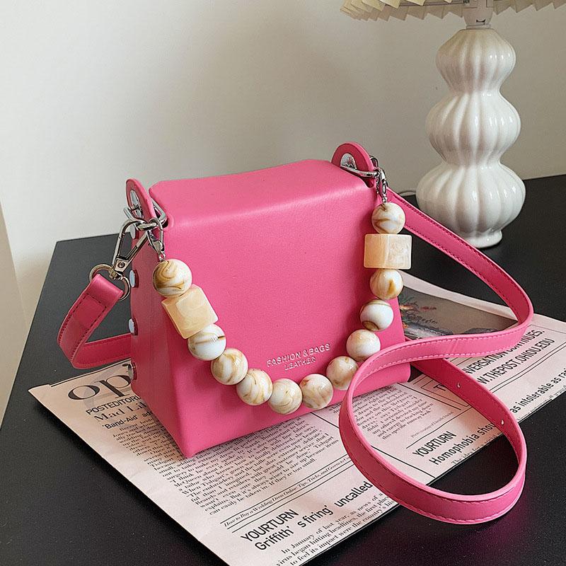 

Evening Bags Beaded Short Handle Hard Box Shape Handbags Mini PU Leather Crossbody Bag For Women Fashion Shoulder Lady TotesEvening EveEveni, Black