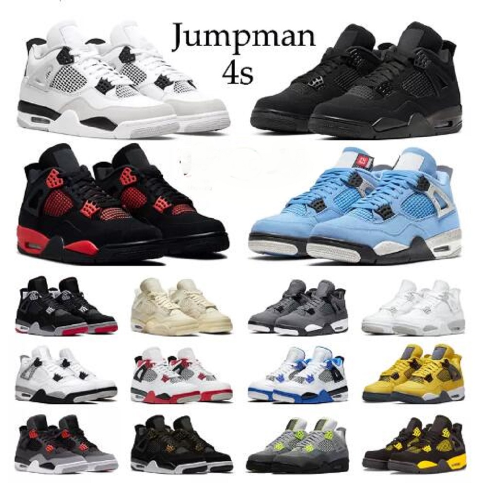 

Jumpman 4s Basketball Shoes 4 Black Cat Fire Red Bred Sail Travis Pure Money University Blue Cactus Jack Fossil White Oreo Sports Sneakers Trainers, # 18