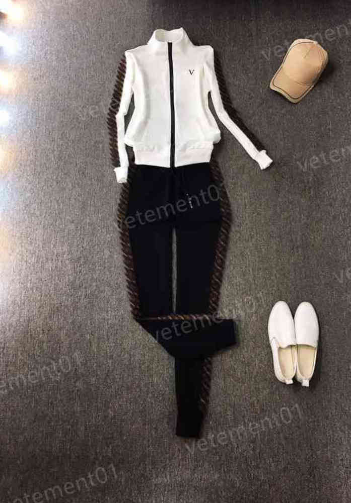 

Womens Two Piece Pants Chest Lettering Logo Print Zip Cardigan Jacket With Branded Pants 2 Piece Sets Luxury Designer Tracksuits 0912, 17