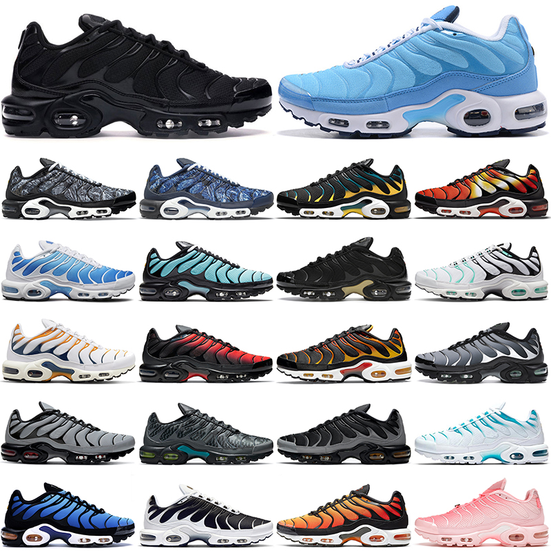 

tn plus running shoes for men women max University Blue Oreo Triple Black Sunset Gradient Hyper Jade mens outdoor tns sports trainers sneakers, Unc