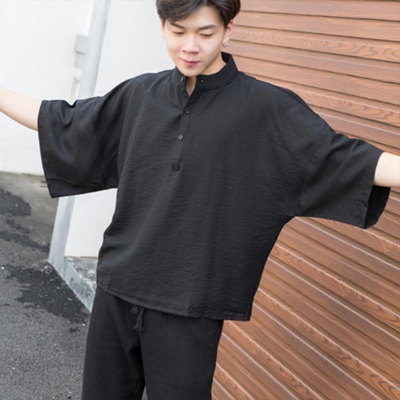 

Men's Casual Shirts M-4XL Oversize Loose Men's Personality Costumes Hairdresser Nightclub Bat Shirt Sleeve Hip-hop Trend Singer Stage Eq, White