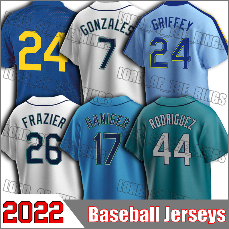 

21 22 Top New Seattle 17 Mitch Haniger Jersey 23 Ty France 44 Julio Rodriguez 3 J.P. Crawford 28 Eugenio Suarez 51 Ichiro Custom Men Women Youth Baseball Jerseys, Man custom jersey (ss)