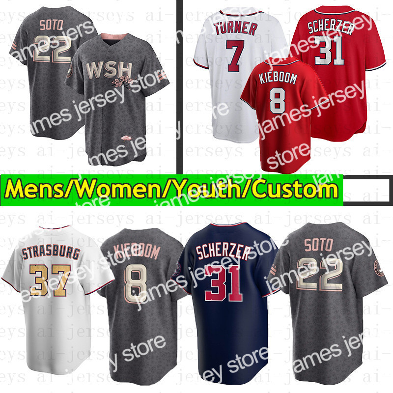 

James Baseball Jersey 22 Soto Nelson Bell Keibert Stephen Strasburg Scherzer Cruz Josh Alcides Escobarv Ruiz Lane Thomas Cesar Hernandez Carter, White
