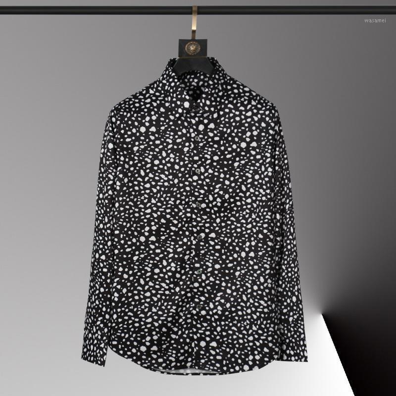 

Men's Casual Shirts Shirts, Long-sleeved, Non-iron Fashion-fitting Polka-dot Printing Trendy Luxury Man Shirt