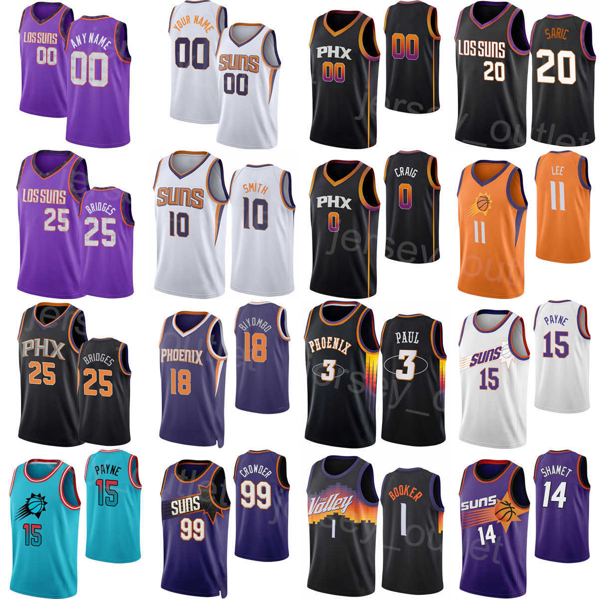 

Print Edition Basketball City Earned DeAndre Ayton Jersey 22 Mikal Bridges 25 Jae Crowder 99 Cameron Johnson 23 Chris Paul 3 Devin Booker 1 Classic Uniform Man Woman, Purple