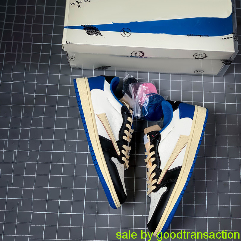 

with Original Box 10 days get shoes Shoes TS x Fragment Design OG 1S Low Mens Basketball Luxury designer Jumpman 1 Military Blu, #1