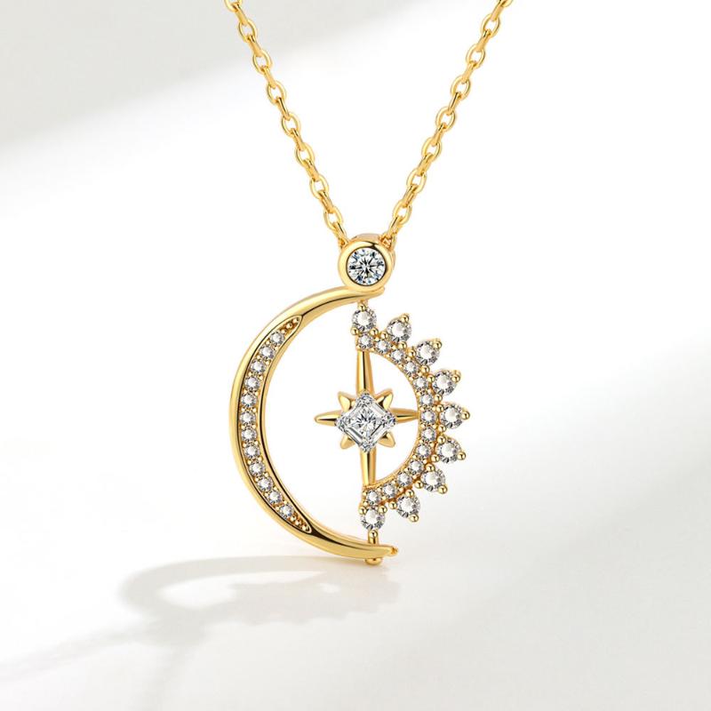 

Pendant Necklaces European And American Trend Day Month Necklace Female Ins Can Turn Personalized Jewelry Gift WholesalePendant
