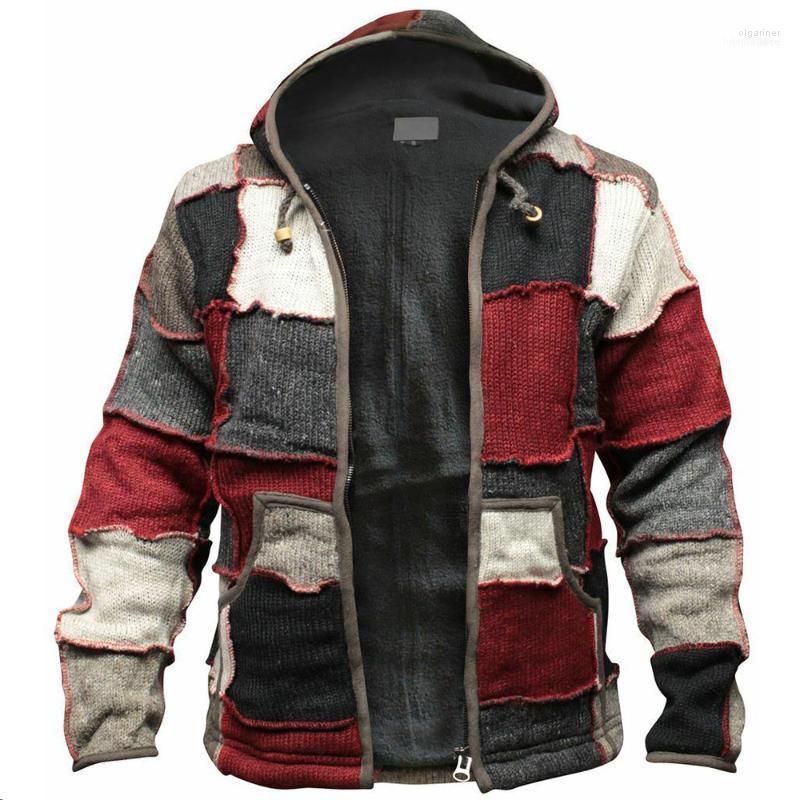 

Men's Sweaters Spring Men Zipper Hooded Patchwork Knitwear Autumn Knitted Sweater Sweatercoat Casual Coat Casaco Masculina1 Olga22