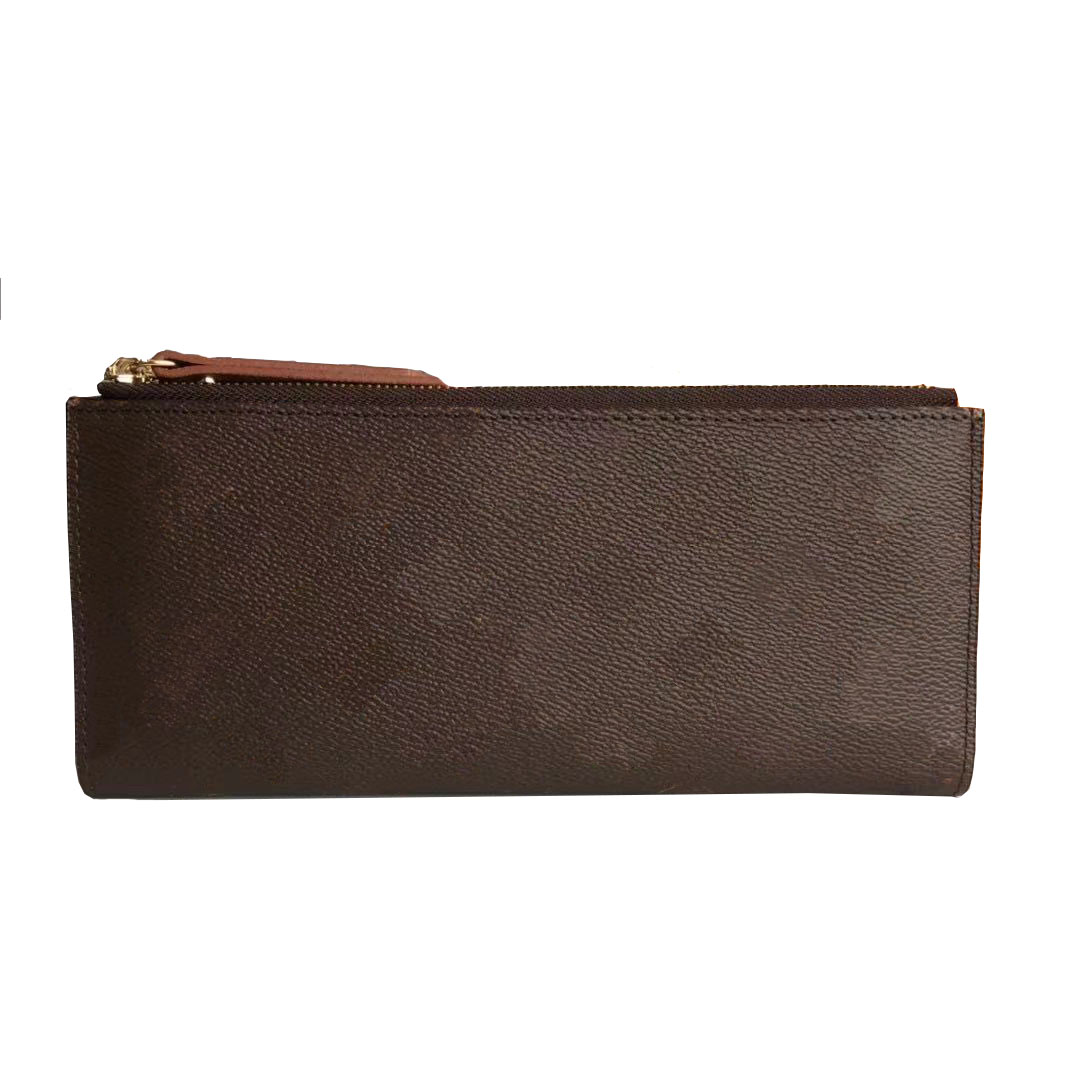 

Classic high quality designer bags luxury wallets women's long double zipper purses coin purse buckle key wallet card bags free ship, Orange #61269