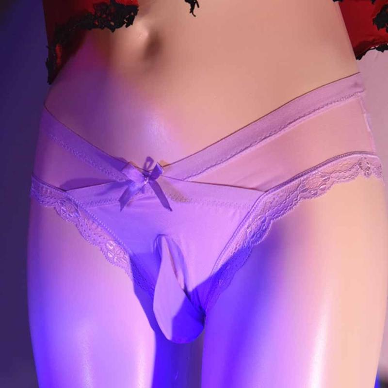

Underpants Sissy Pouch Brief Man Sexy Lace Panties Bikini Briefs Gay Bare BuUnderwear Knicker Tempatation Erotic LingerieUnderpants, Gray