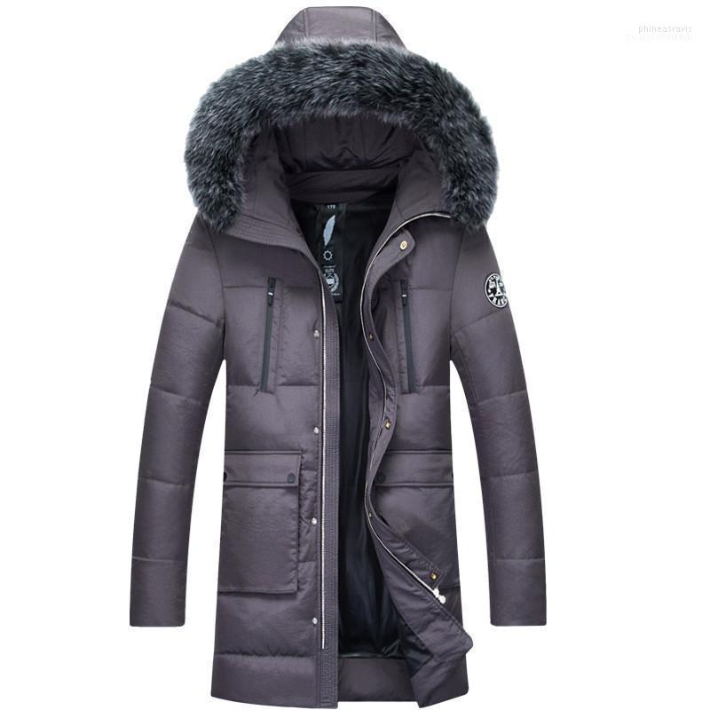 

Men's Down & Parkas Jacket Winter 2022 Men Fur Collar Hooded Gery Duck Jackets Padded Warm Coat Chaqueta Hombre WXF5201 Phin22, Grey
