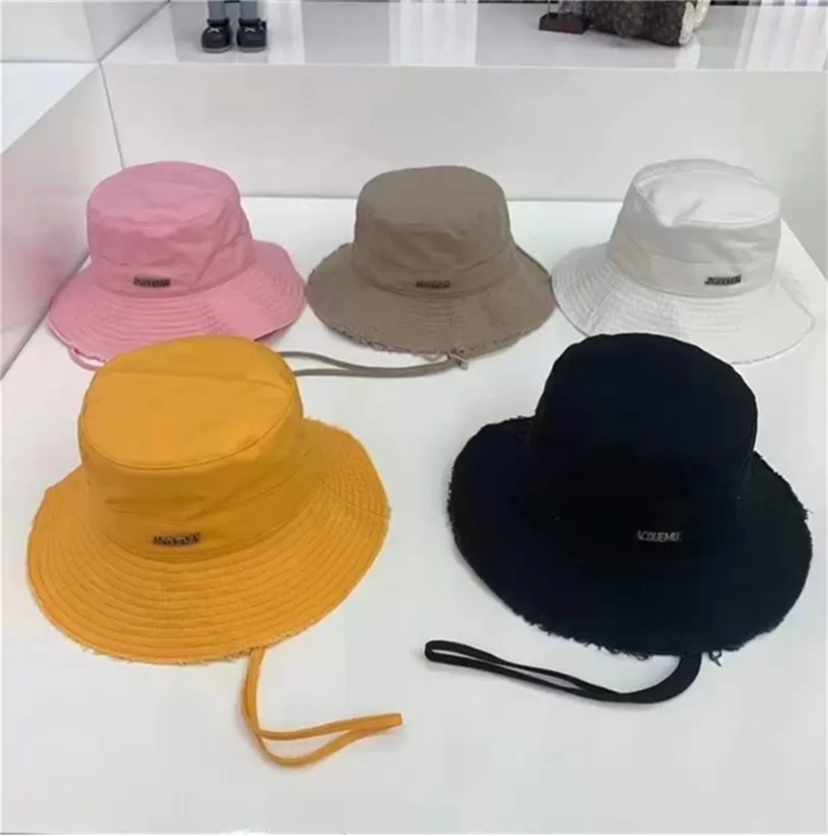 

Luxury brand bucket hat sun hat embroidered cap inner label Panama Bob basin trend outdoor fisherman's, Black