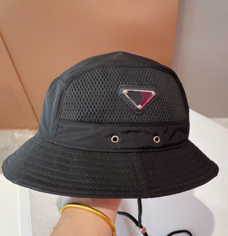 

Luxury Net Bucket Hat For Women High Quality 2022 New Designer Ladies Summer Cotton Metal Black Sun Hats New Fisherman Caps Gifts