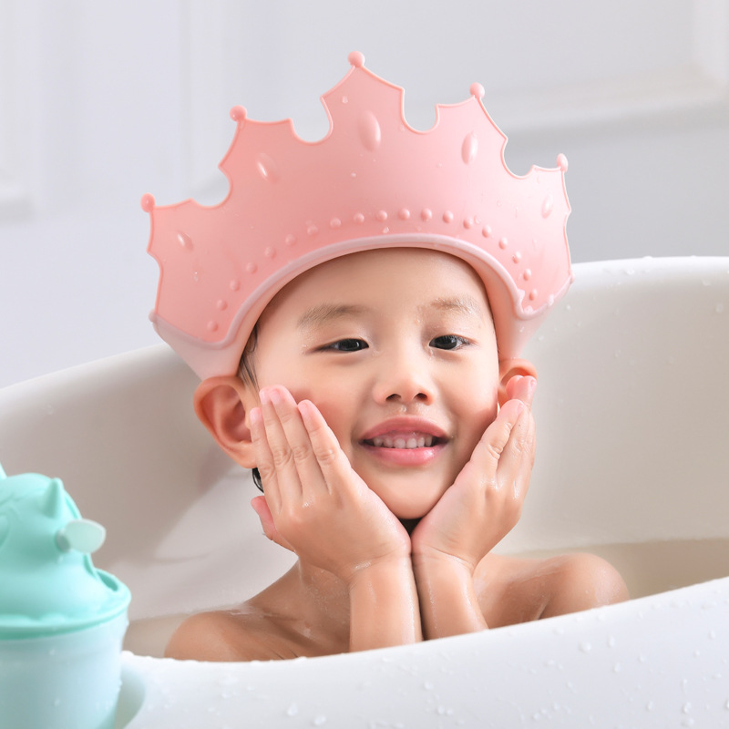 Baby Shower Cap Shampshetic Hats Bathing Cover Ear Eye Protector - duschhatt med tre färger