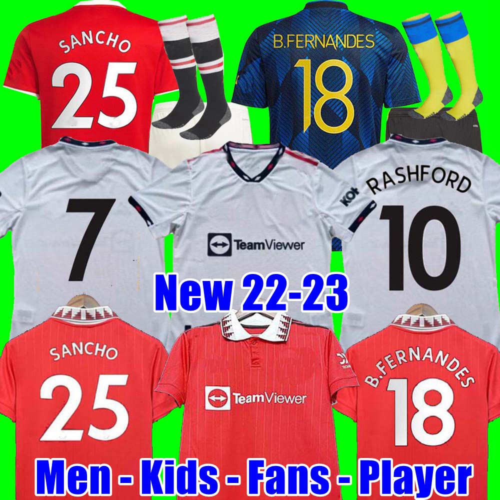 

fans player SANCHO 22 23 soccer jerseys RASHFORD MAN 2022 2023 football shirt POGBA CAVANI B. FERNANDES men kids kit VARANE FRED Cristiano Shaw McTominay Elanga, 3rd kids
